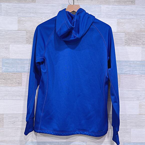 Nike Just Do It Swoosh Logo Tech Hoodie Blue Fleece Therma Fit Mens Medium - Picture 4 of 7